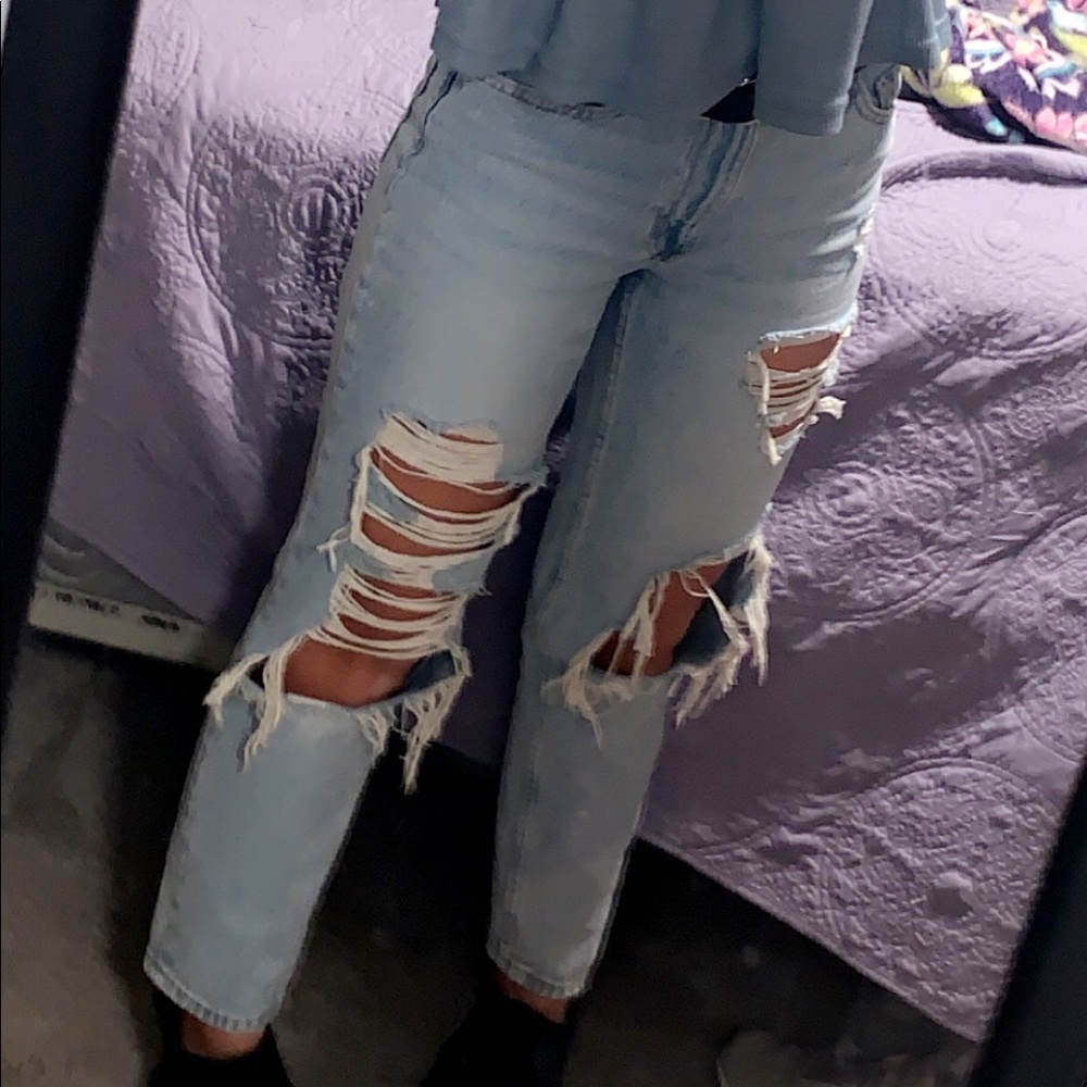 ripped aeropostale mom jeans
